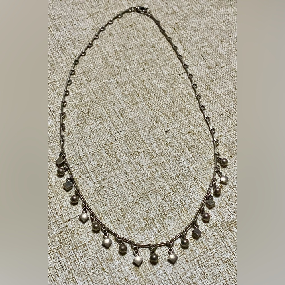 Silver Necklace with Delicate Drops